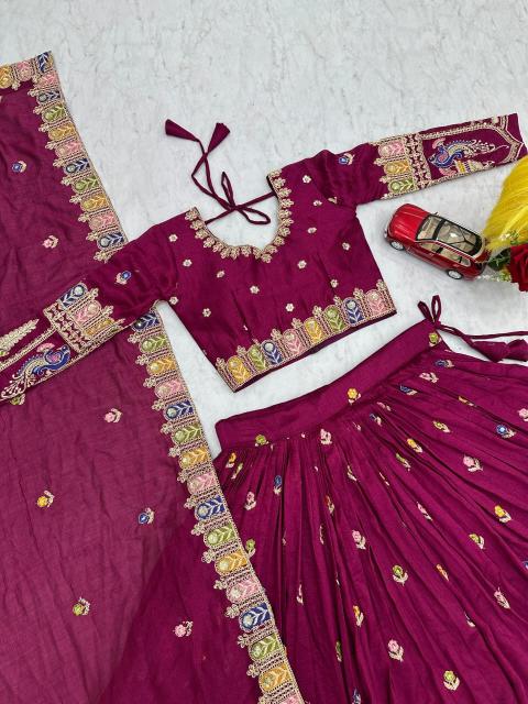Tapi 308 Vichitra red Lehenga choli manufacturers in Surat - wholesale export
